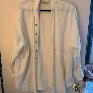 We The Free White Oversized Summer Daydream Button Down